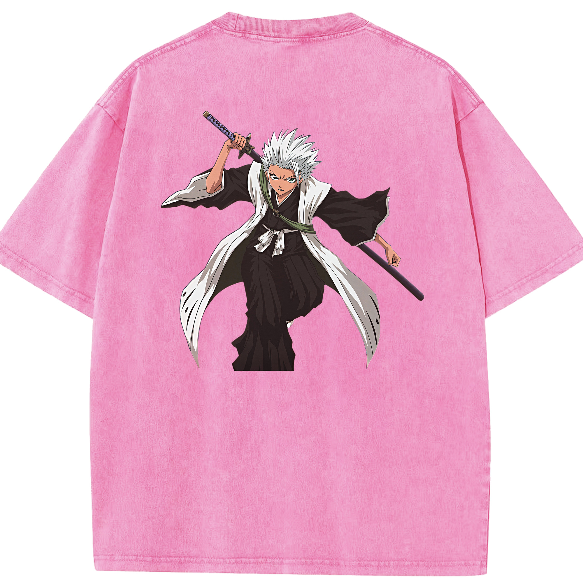 （画像用） ブリーチ 日番谷冬獅郎（ひつがや とうしろう） BLEACH Hitsugaya Toushirou 綿100% ヴィンテージ風 半袖Tシャツ（背面プリント）
